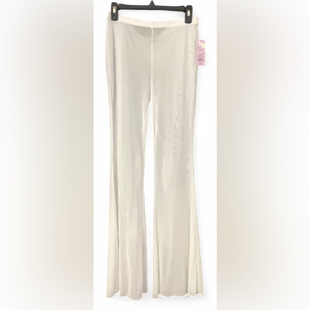 Wild Fable White Mesh High Waist Flare Cover Up Pants Women’s Size M (8/10) NWT